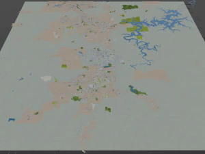 cidade de fayetteville springdale rogers arkansas eua 80 km Modelo 3D