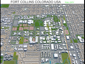 fort collins city colorado usa 30km Modello 3D