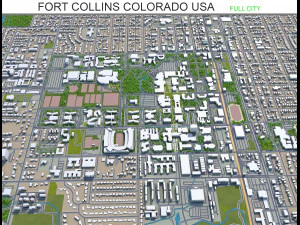 美国科罗拉多州柯林斯堡市 30公里 3D 模型