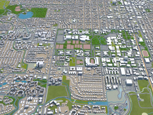 fort collins city colorado usa 30km 3D Model