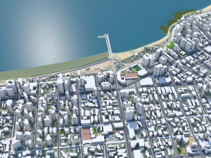Fortaleza city brazil 30km Model 3D