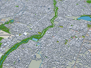 Fortaleza city brazil 30km Model 3D