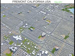 fremont city california usa 30km Modello 3D