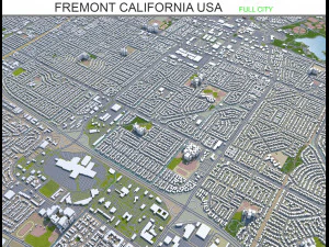cidade de fremont, calif&oacute;rnia, eua, 30 km Modelo 3D