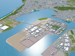 fukuoka city japan 50km 3D Модель