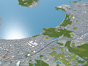 fukuoka city japan 50km 3D Модель