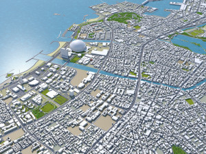 fukuoka city japan 50km 3D Модель