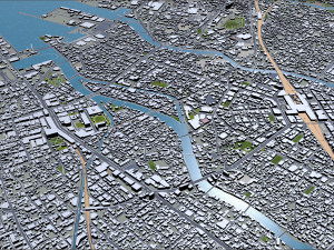 fukuoka city japan 50km 3D Модель