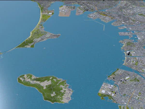 cidade de fukuoka jap&atilde;o 50 km Modelo 3D