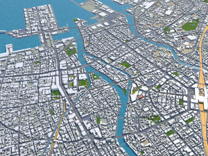 fukuoka city japan 50km 3D Модель