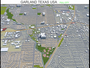 garland city texas usa 30km 3Dモデル