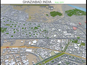 miasto Ghaziabad w Indiach 40 km Model 3D