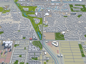gilbert city arizona usa 40km 3D Модель