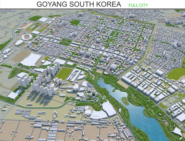 goyang city south korea 40km Model 3D .c4d .max .obj .3ds .fbx .stl .blend 