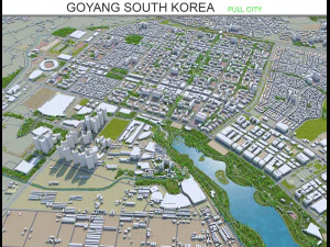 goyang şehri g&uuml;ney kore 40km 3D Model