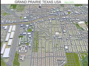 grand prairie city texas usa 50km Modello 3D