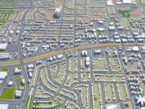 grand prairie city texas usa 50km 3D Model