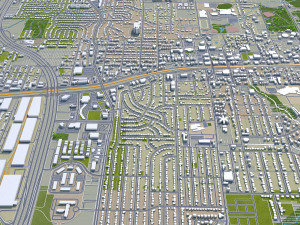 grand prairie city texas usa 50km 3D Model
