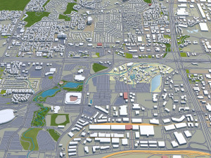 grand prairie city texas usa 50km 3D Model