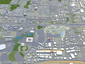 grand prairie city texas usa 50km 3D Model