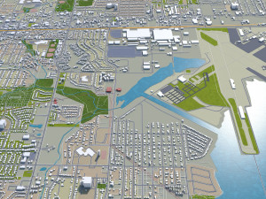 grand prairie city texas usa 50km 3D Model