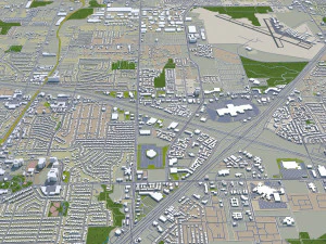 grand prairie city texas usa 50km 3D Model
