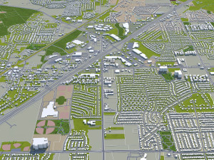 grand prairie city texas usa 50km 3D Model