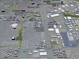 grand prairie city texas usa 50km 3D Model