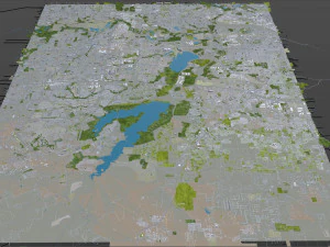 grand prairie city texas usa 50km 3D Model
