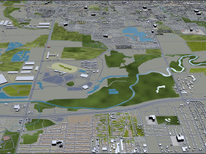 grand prairie city texas usa 50km 3D Model