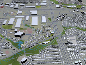 grand prairie city texas usa 50km 3D Model