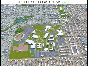 greeley city colorado usa 40km 3D Model
