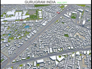 cidade de Gurugram &Iacute;ndia 40 km Modelo 3D