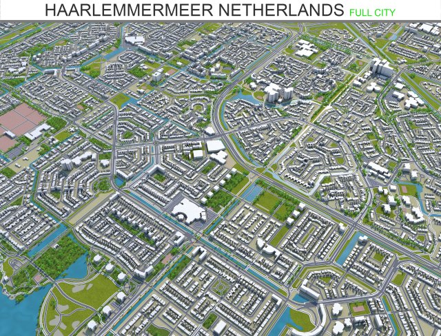 haarlemmermeer city netherlands 40km 3D Model .c4d .max .obj .3ds .fbx .stl .blend 