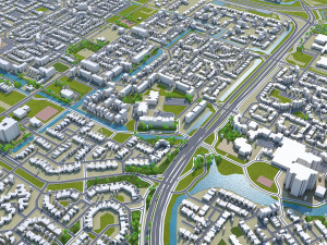 haarlemmermeer city netherlands 40km 3D Model