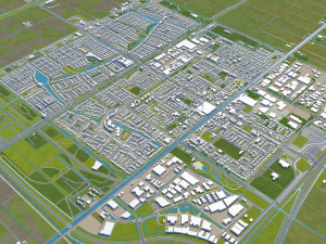 haarlemmermeer city netherlands 40km 3D Model