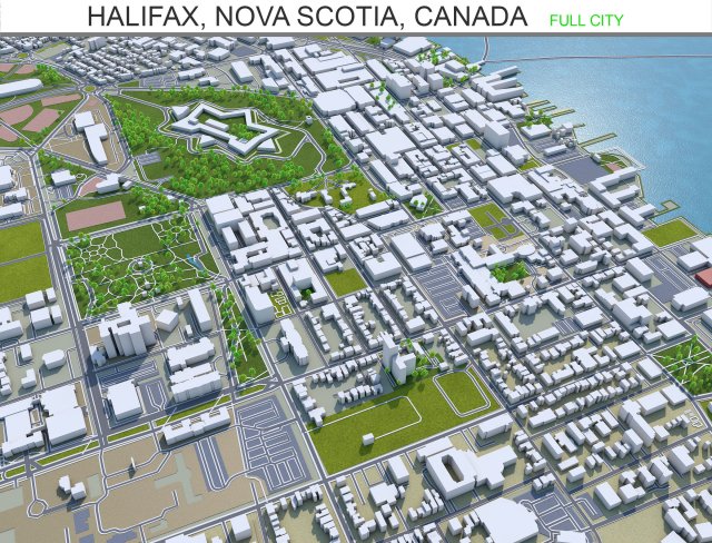 halifax city nova scotia canada 50km Model 3D .c4d .max .obj .3ds .fbx .stl .blend 