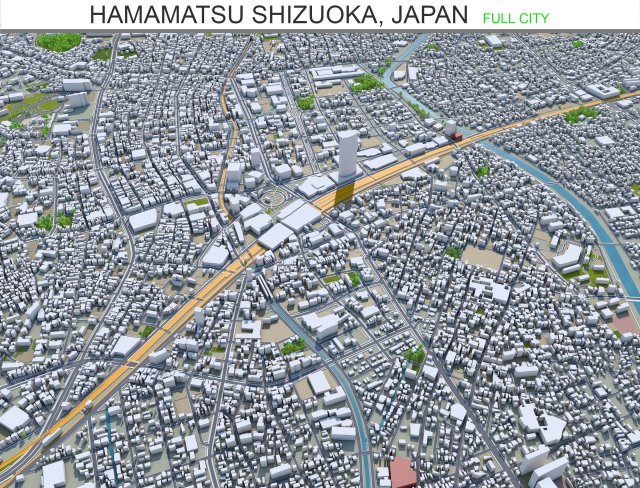 hamamatsu city shizuoka japan 90km Modelo 3D .c4d .max .obj .3ds .fbx .stl .blend 
