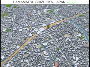 静岡県浜松市 90km 3Dモデル