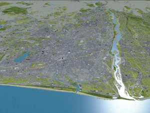 हमामात्सु शहर शिज़ुओका जापान 90 किमी 3D मॉडल