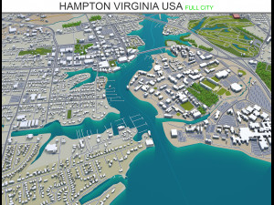 hampton city virginia usa 30km Modello 3D