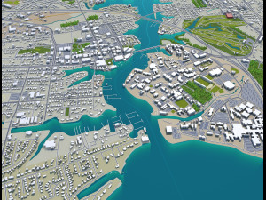 hampton city virginia usa 30km Model 3D