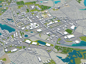 hampton city virginia usa 30km Model 3D