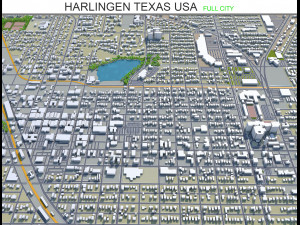 harlingen city texas usa 40km 3D Model
