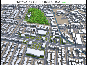 hayward city california usa 20km 3D Model