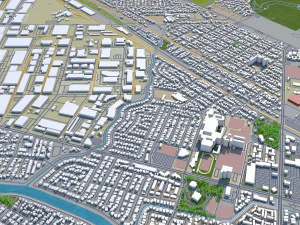 hayward city california usa 20km 3D Model