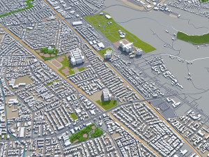 hayward city california usa 20km Model 3D