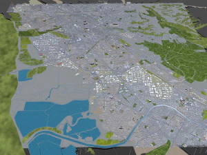 hayward city california usa 20km 3D Model