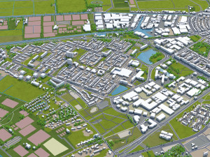 hilversum city netherlands 20km Modèle 3D