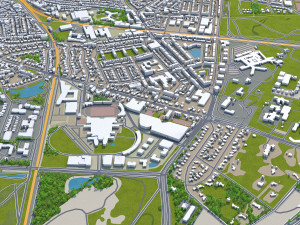 hilversum city netherlands 20km Modèle 3D